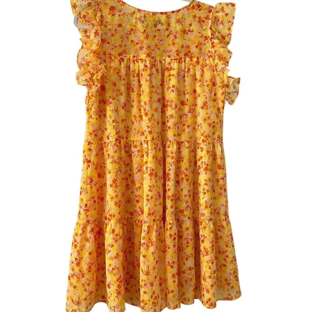 Marie Oliver Sailor Dress, Yellow Floral. Looks NEW! Ruffle  cap sleeves. - Picture 9 of 13
